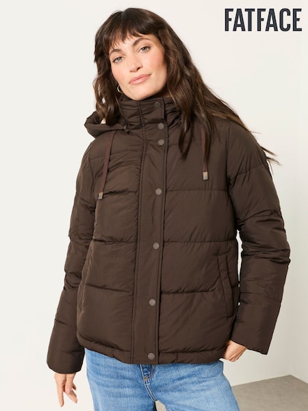 Sjokoladebrun - Fatface Short Puffer Jacket