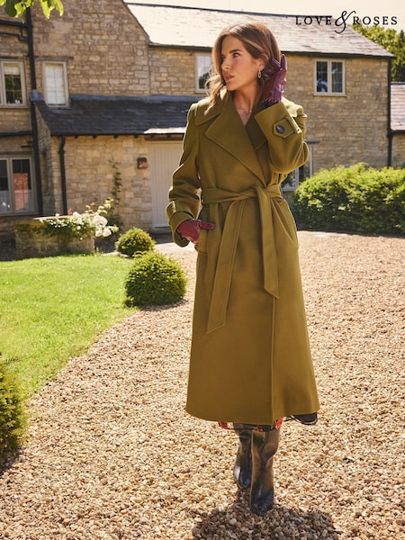 Lime Grønn - Love & Roses Wrap Over Tie Waistcoat