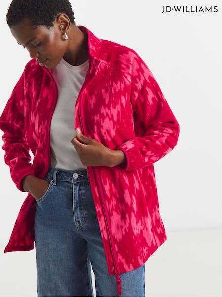 JD Williams Pink Zip Through Longline Fleece (V67441) | $75
