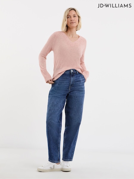 JD Williams Pink Sheer V-Neck Jumper (V67602) | kr440