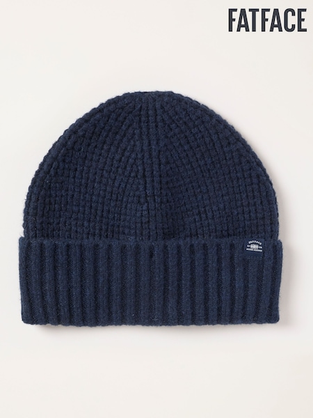 כחול כהה - Regular Fatface Waffle Beanie