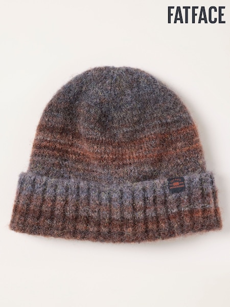 Grey - Regular Fatface Ombre Beanie