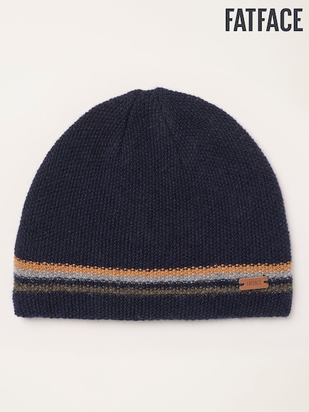 Navy - Regular Fatface Waffle Beanie