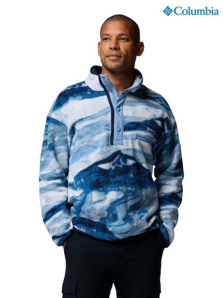 Blue - Regular Columbia Blue Helvetia™ Ii Printed Half Snap Fleece
