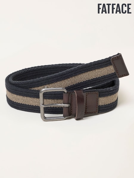 Black - Regular Fatface Stripe Webbing Belt
