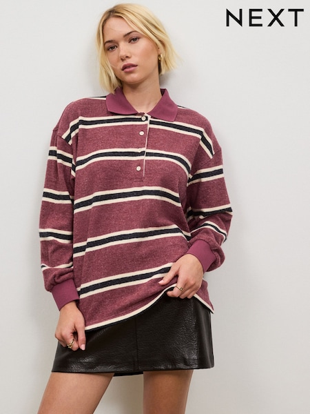 Pink - Striped Cosy Rugby Top
