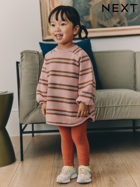 Pink/Cream Stripe - Sweatshirt And Leggings Set (3mths-7yrs)