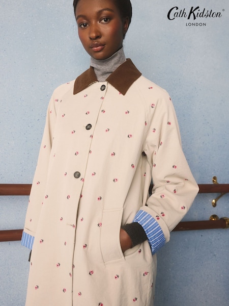 Tan Brown - Cath Kidston Embroidered Trench Coat