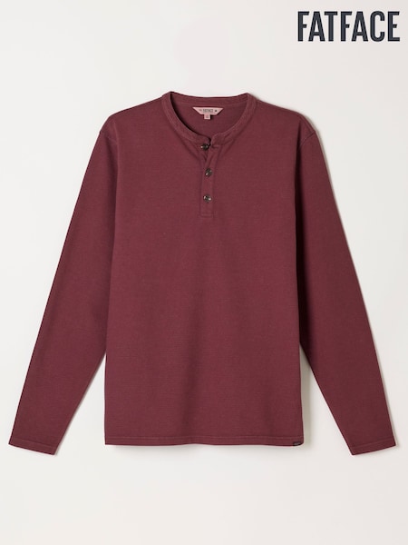 Dusky Purple - Regular Fatface Long Sleeve Textured T-shirt