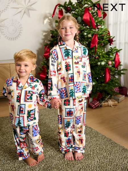 Ecru All Over Print - Christmas Matching Family Pyjamas (9mths-16yrs)