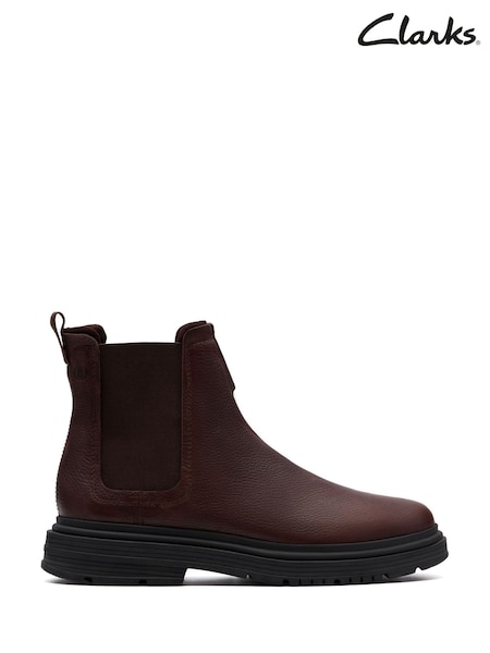Braun - Clarks Badbury Easy Dark Brown Leather Shoes