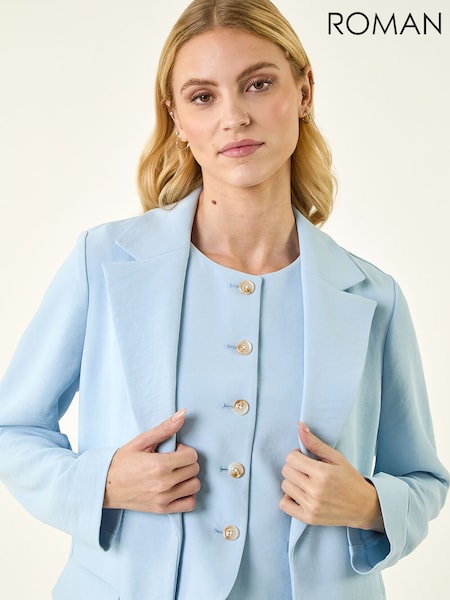 Roman Blue Lightweight Relaxed Blazer (V68797) | ₪471