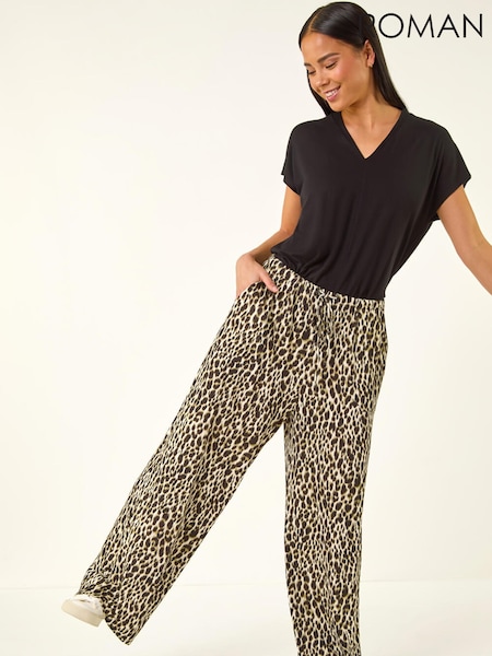Roman Green Petite Animal Wide Leg Trousers (V68825) | €46.50