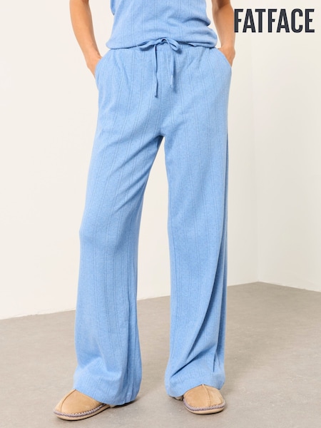 Banayad na Asul - Fatface Pointelle Wide Leg Trousers