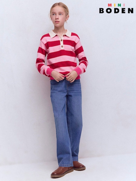 Boden Pink Knitted Rugby Jumper (V69315) | AED215 - AED245