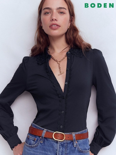Boden Lace Collar Blouse (V69353) | kr1 021