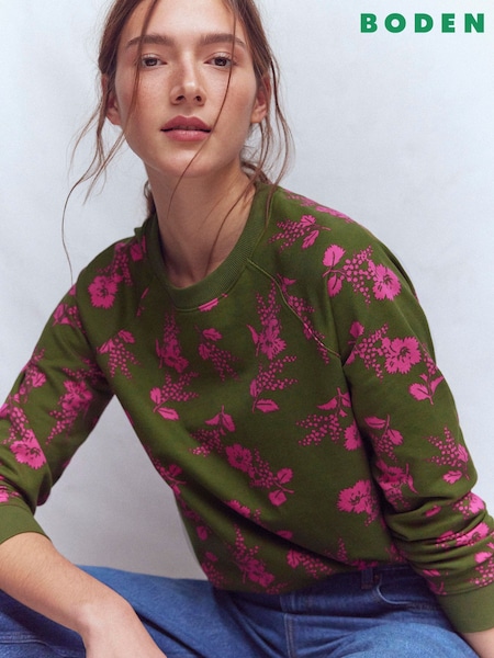 Boden Green Rosa Printed Sweatshirt (V69364) | €99.50