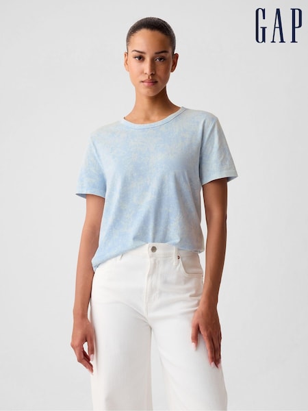 Gap Blue Cotton Short Sleeve Vintage Crew Neck T-Shirt (V69365) | €11.50
