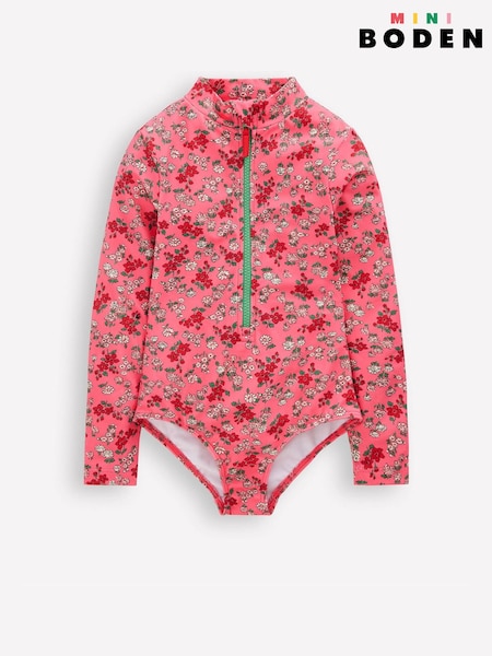 Boden Pink Long Sleeve Swimsuit (V69387) | AED146 - AED169