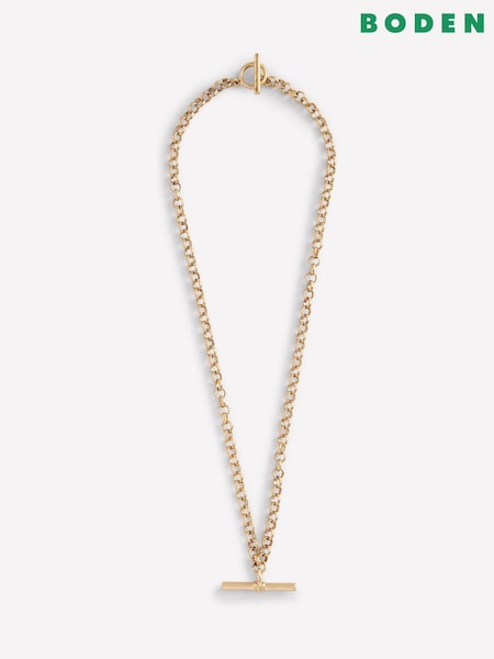 Gold Tone - Boden T-bar Chain Necklace