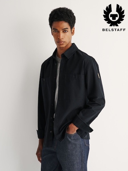 Black - Regular Belstaff Outpost Cotton Herringbone Shirt