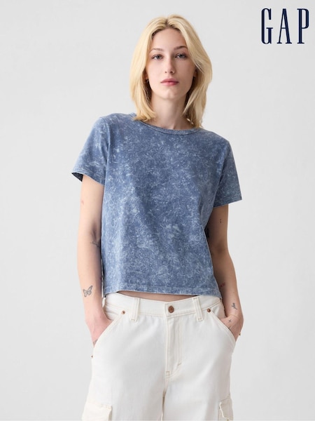 Gap Blue Tie Dye Organic Cotton Vintage Short Sleeve T-Shirt (V69692) | €11.50
