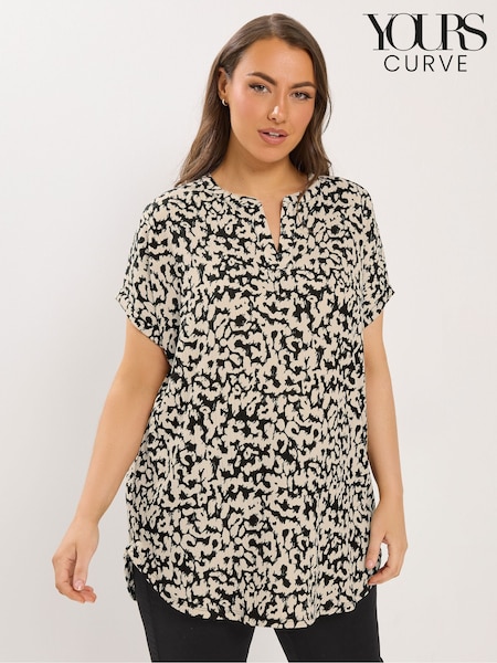 Yours Curve Black Notch Neck Top (V69778) | $46