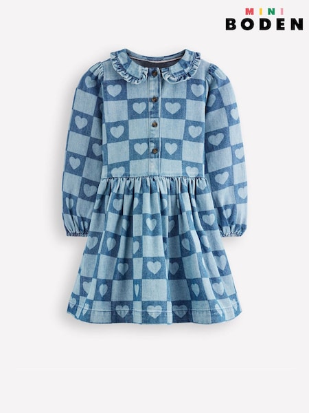 Boden Blue Pretty Heart Shirt Dress (V69923) | kr660 - kr754