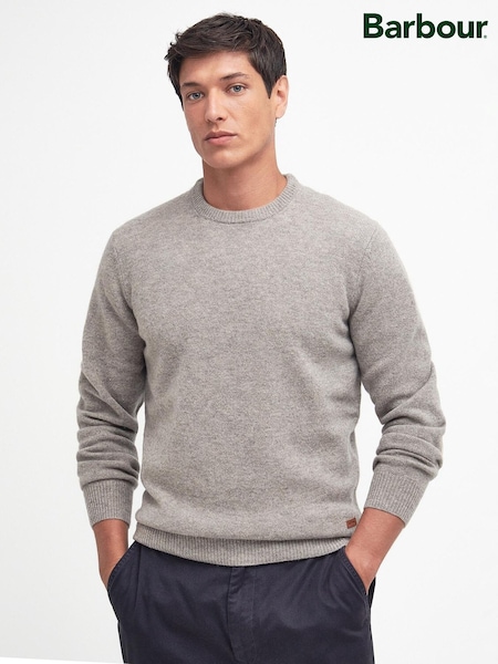 Natural - Regular Barbour® Essential Patch Crew Neck Sweater