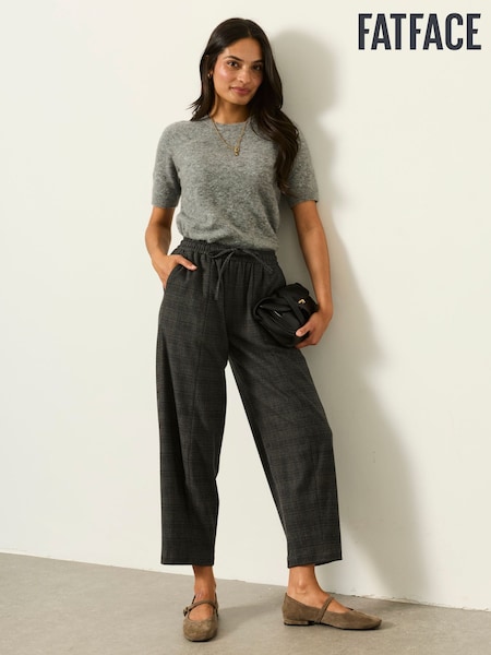 Grey Check - Fatface Tapered Trousers