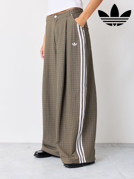 Olive Green - Adidas Originals Check Trousers