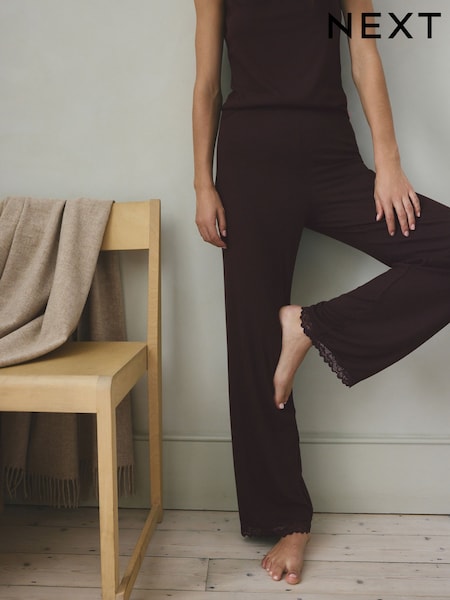 Шоколадты қоңыр - Thermal Tencel Modal Base Layer Wide Leg Trouser