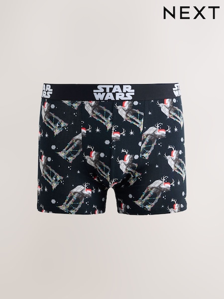 Black - Regular Star Wars Novelty Christmas Cotton Rich Boxers