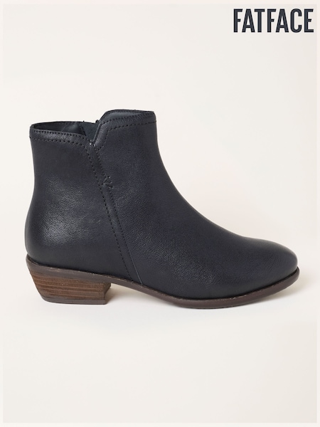 Black - Fatface Leather Shoe Boots