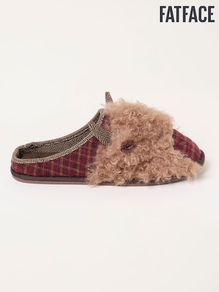 Brown HIghland Cow - Regular Fatface Mule Slipper