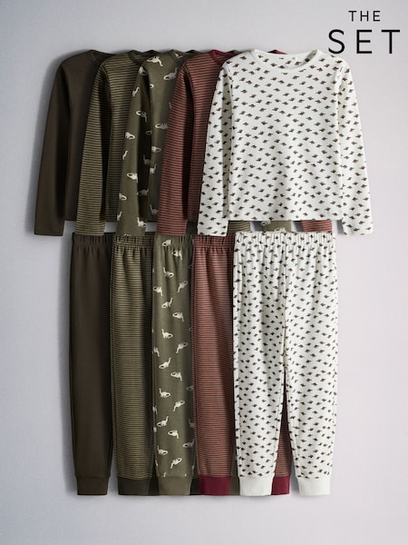 Grøn/beige - The Set 5 Pack Dino Snuggle Fit Pyjamas