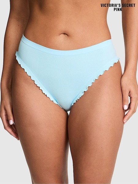Stream Blue - Victoria's Secret Pink Lettuce Edge Seamless Knickers