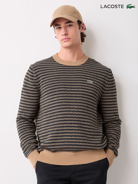Light Cream - Regular Lacoste Classic Fit Knitted Crew Neck Sweater