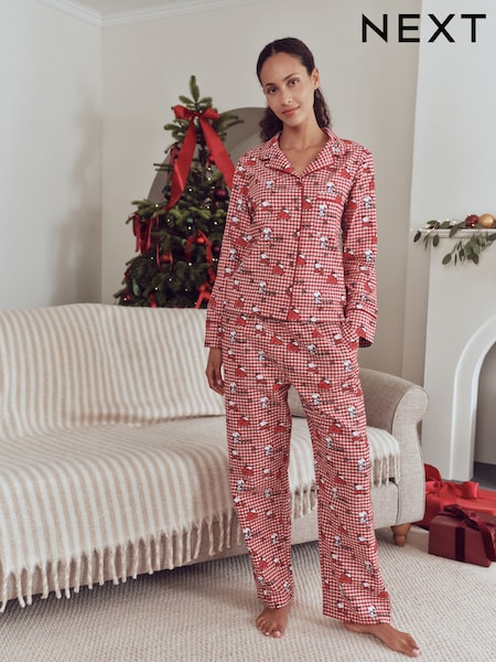 Red Snoopy - Matching Family Christmas Flannel Button Through Pyjamas