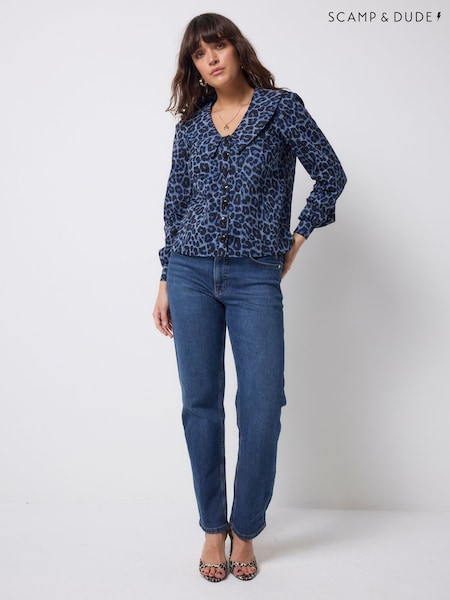 Blue - Scamp & Dude Collared Blouse