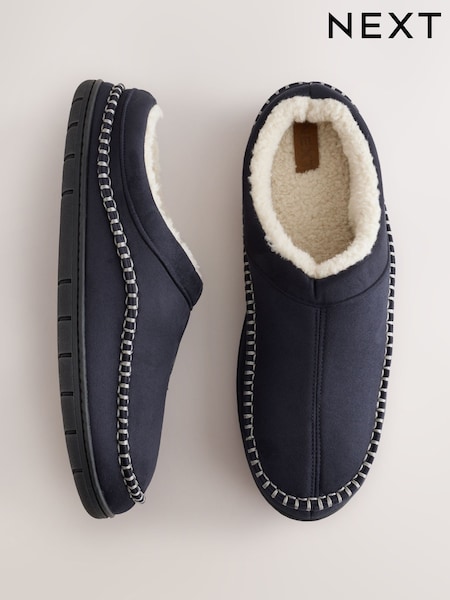 Navy - Regular Stitch Mules
