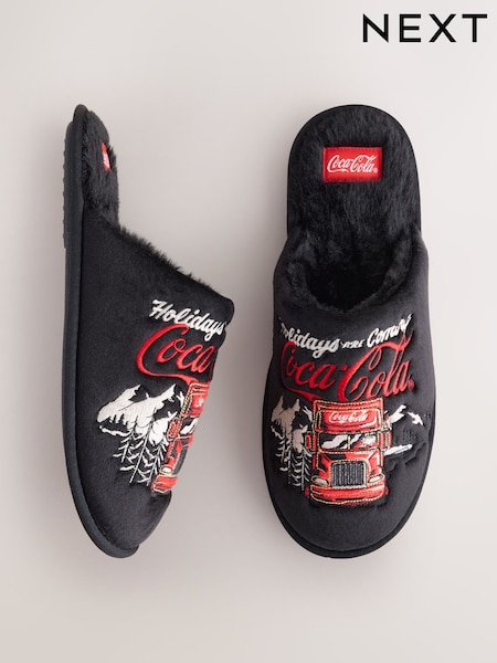 Black/Red - Regular Coca-cola Mule Slippers