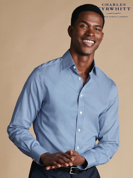 Charles Tyrwhitt Blue Non-Iron Puppytooth Shirt (V71094) | AZN 207