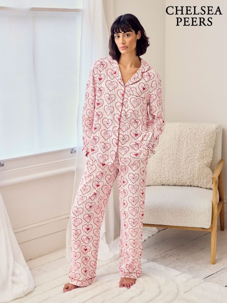 Chelsea Peers Valentine's Cupid Heart Print Long Pyjamas Set (V71331) | ‏277‏₪