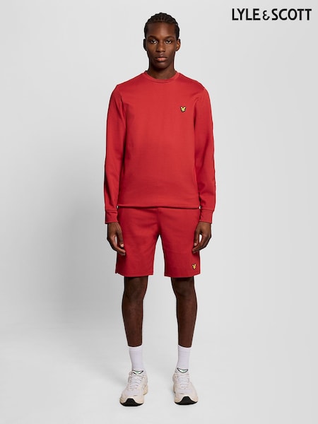 Lyle & Scott Red Fly Fleece Shorts (V71471) | AED320