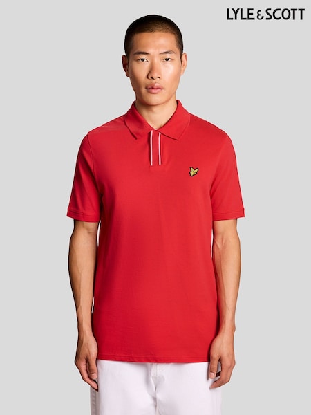 Lyle & Scott Red Placket Tipped Polo Shirt (V71488) | €79.50