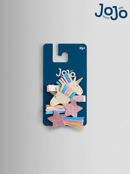 Ροζ μονόκερος - Jojo Maman Bébé 4-pack Unicorn Clips