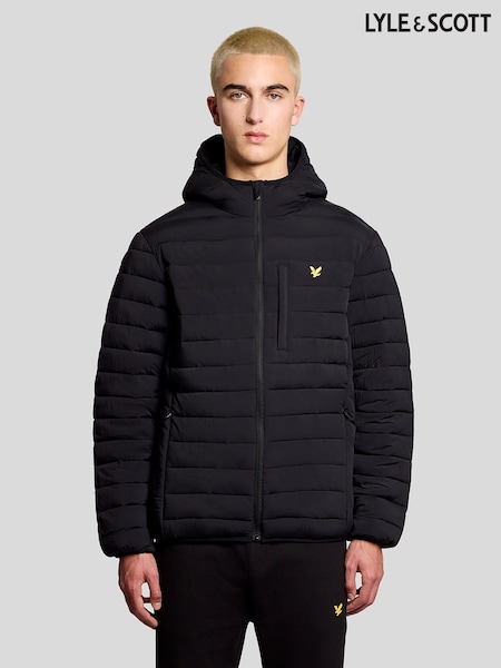 Lyle & Scott Black Stretch Lightweight Quilted Jacket (V71600) | kr2 199