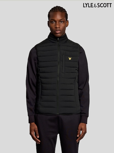 Lyle & Scott Black Stretch Lightweight Quilted Gilet (V71604) | AED582