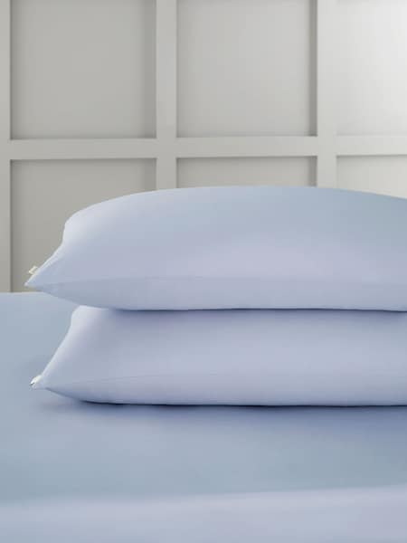 Bianca Set of 2 Blue 400 Thread Count Cotton Sateen Pillowcases (V71617) | $31